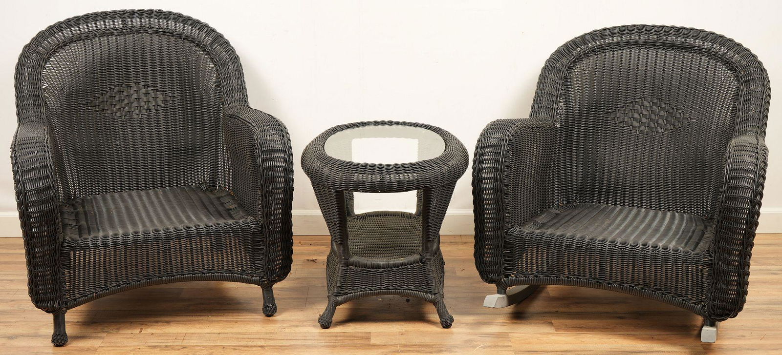 3Pc Summer Classics Black Resin Wicker Outdoor Set (1 of 5)