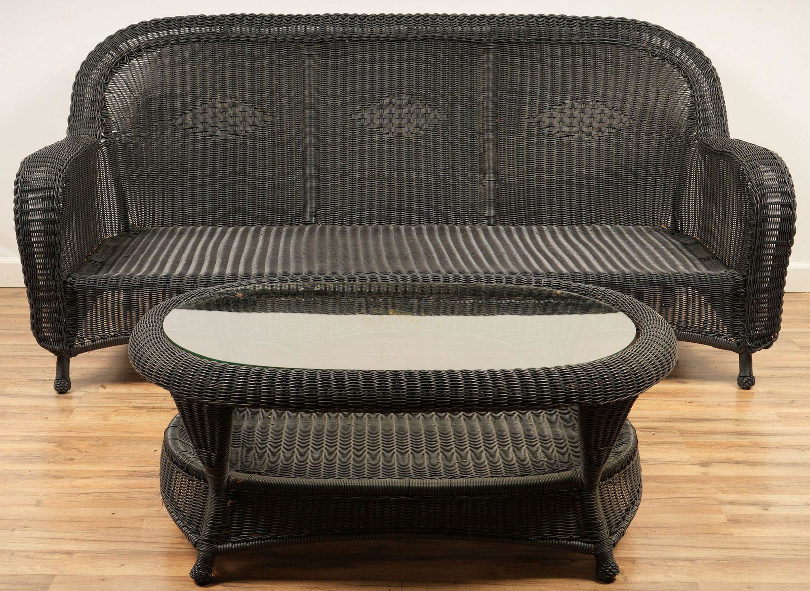 2Pc Summer Classics Black Resin Wicker Outdoor Set (1 of 6)