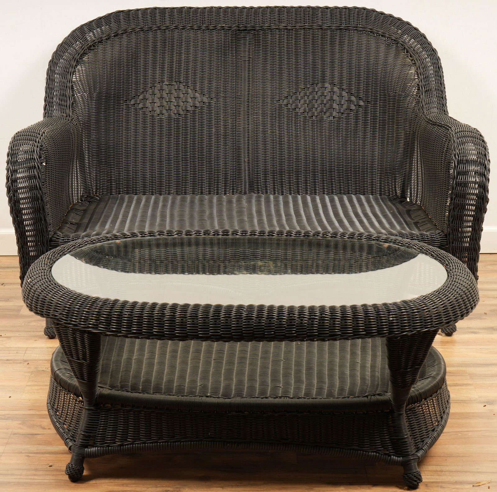 2Pc Summer Classics Black Resin Wicker Outdoor Set (1 of 5)