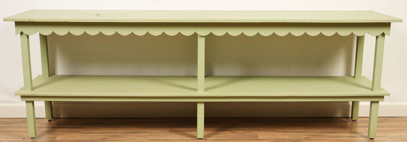 Green Painted Long 2 Tier Console Table (1 of 5)