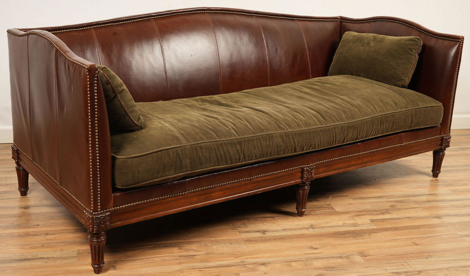 Lillian August Contemporary  Leather Upholstered Sofa (1 of 7)