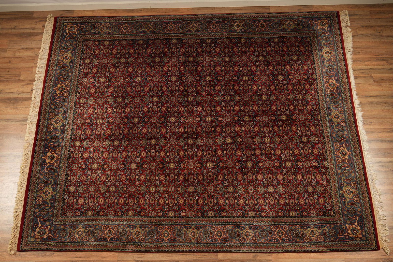 The Fritz and La Rue Company Wool Rug 10x8: Hand Woven in India H 120.5 W 95.5 Weight 82