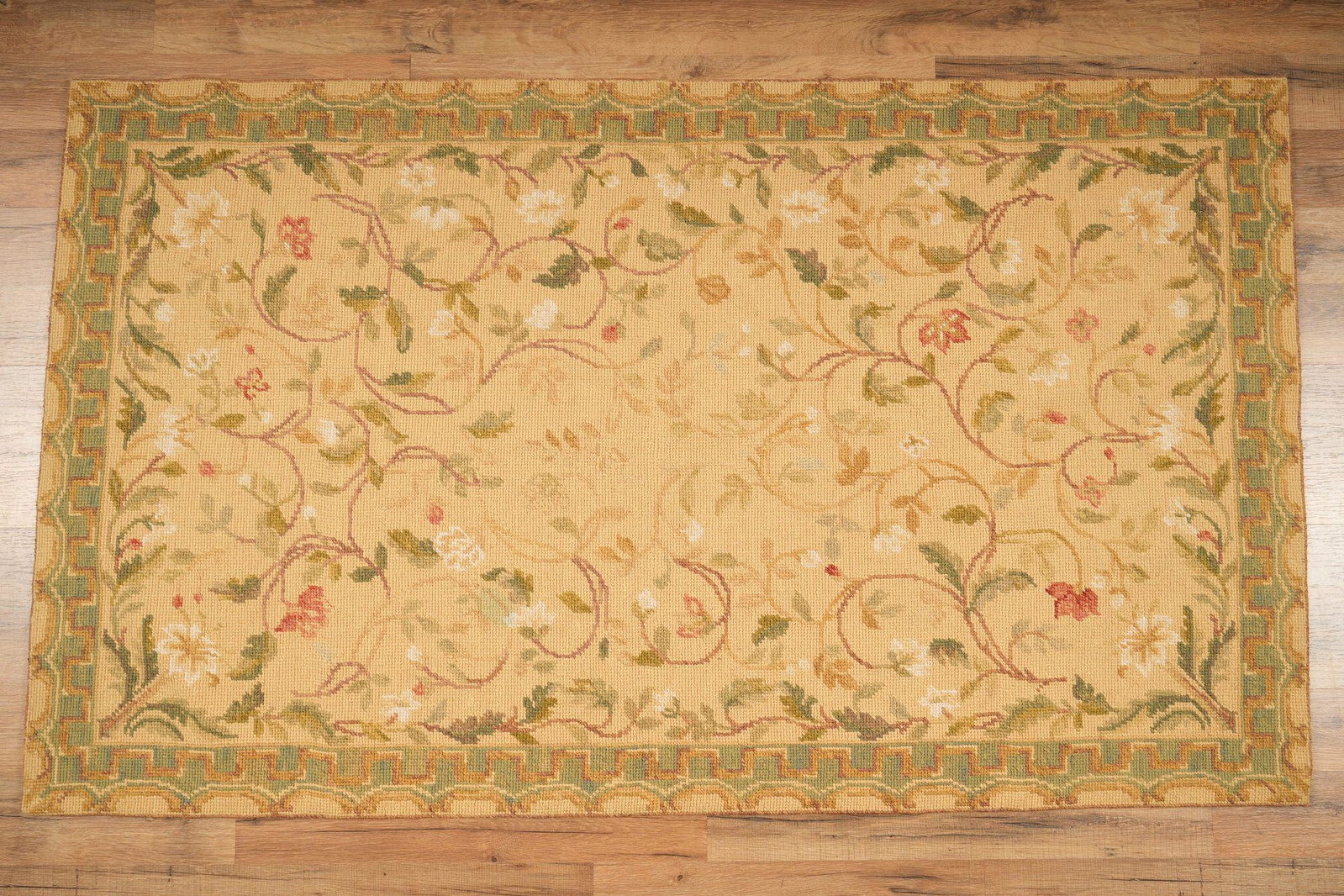 Aubusson Wool Carpet: H 59 W 34.5 Weight 6LBS