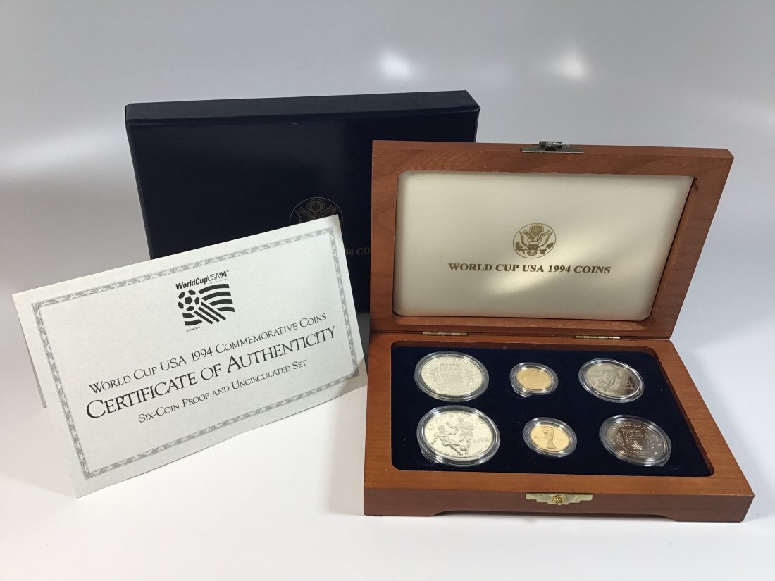 1994 Us Mint World Cup 6 Gold Silver Coin Proof Set