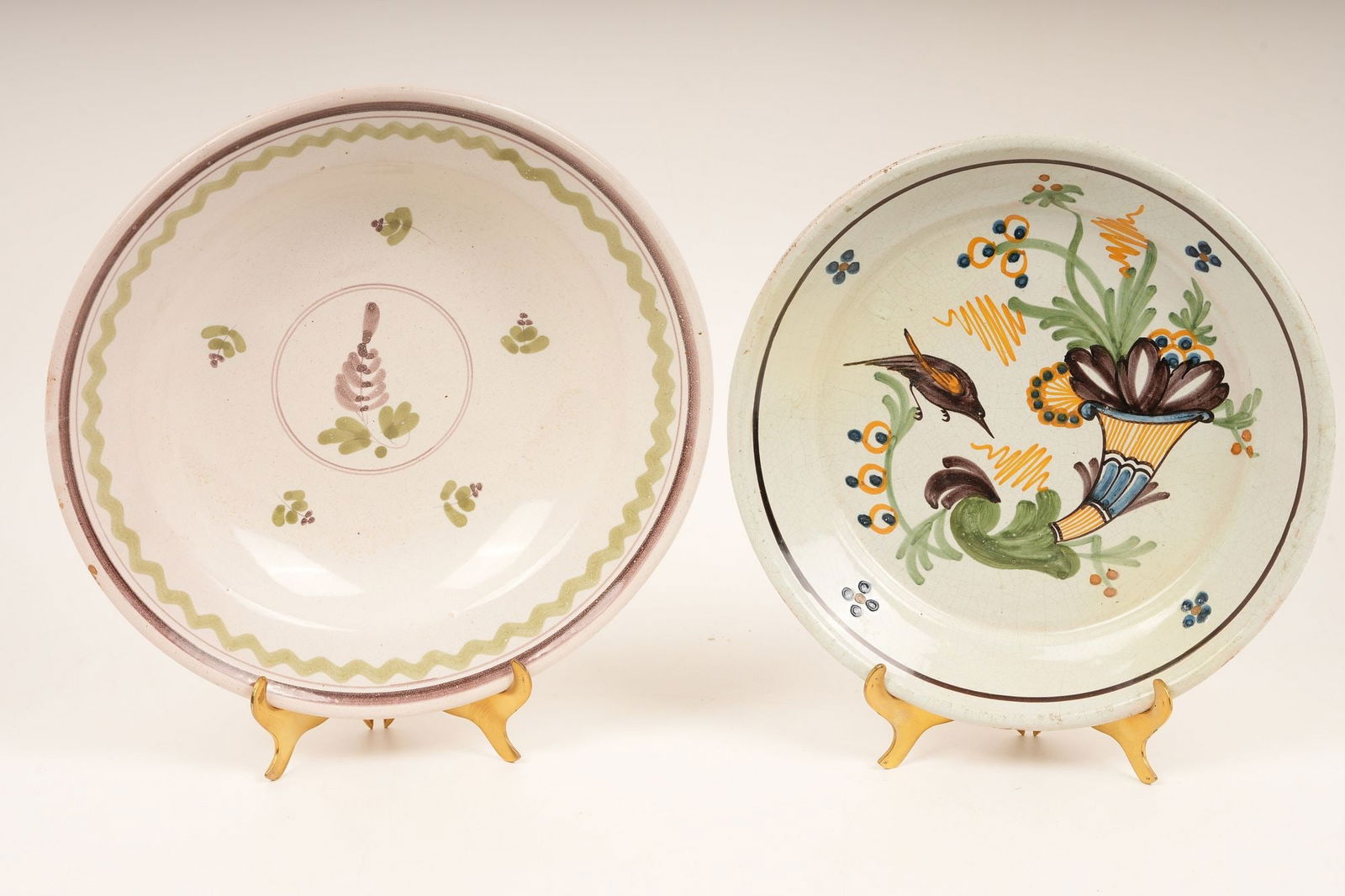 Pair Antique French Faience Plates (1 of 6)