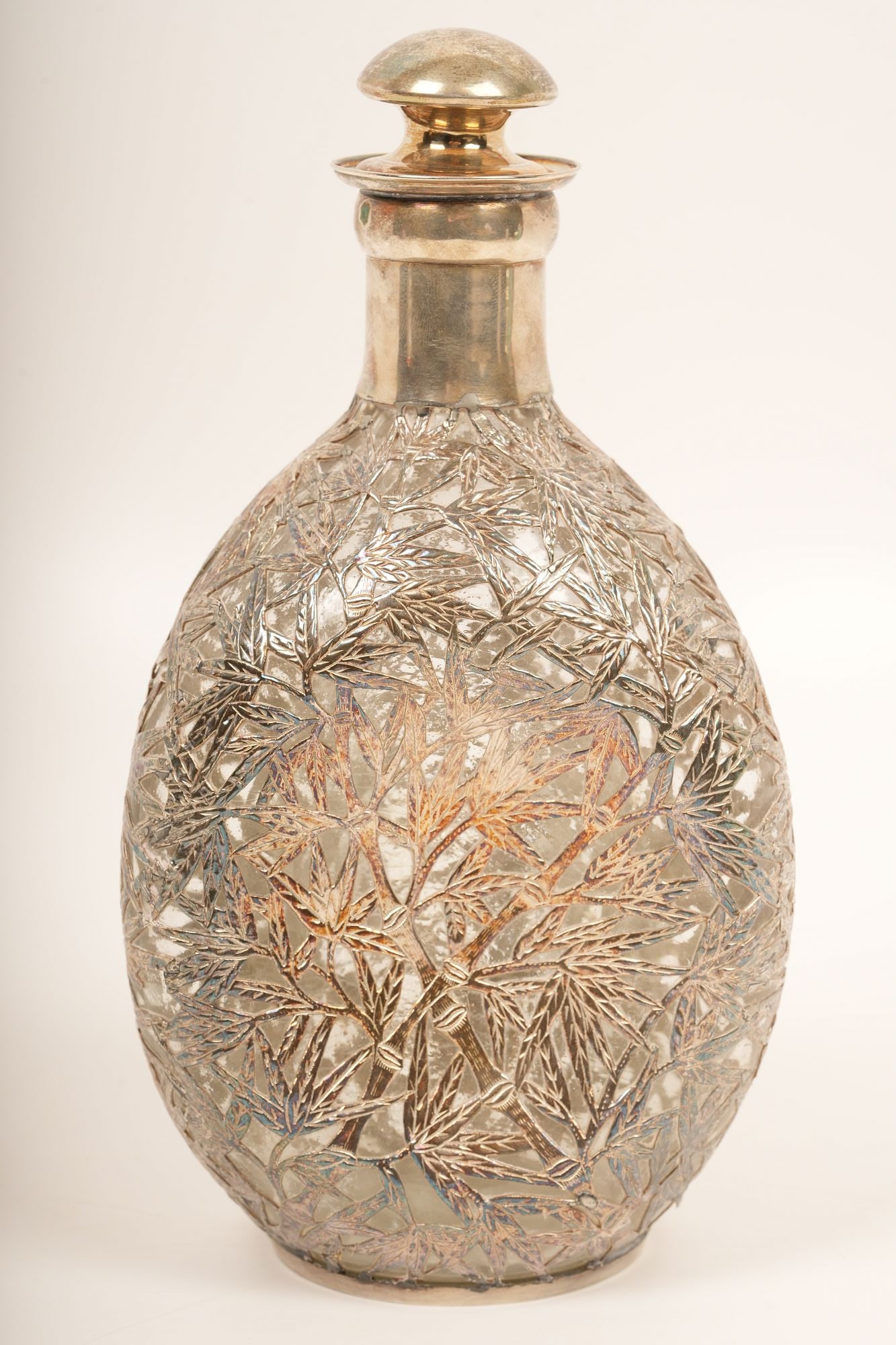 East Asian Silver Overlay Decanter Bottle (1 of 6)
