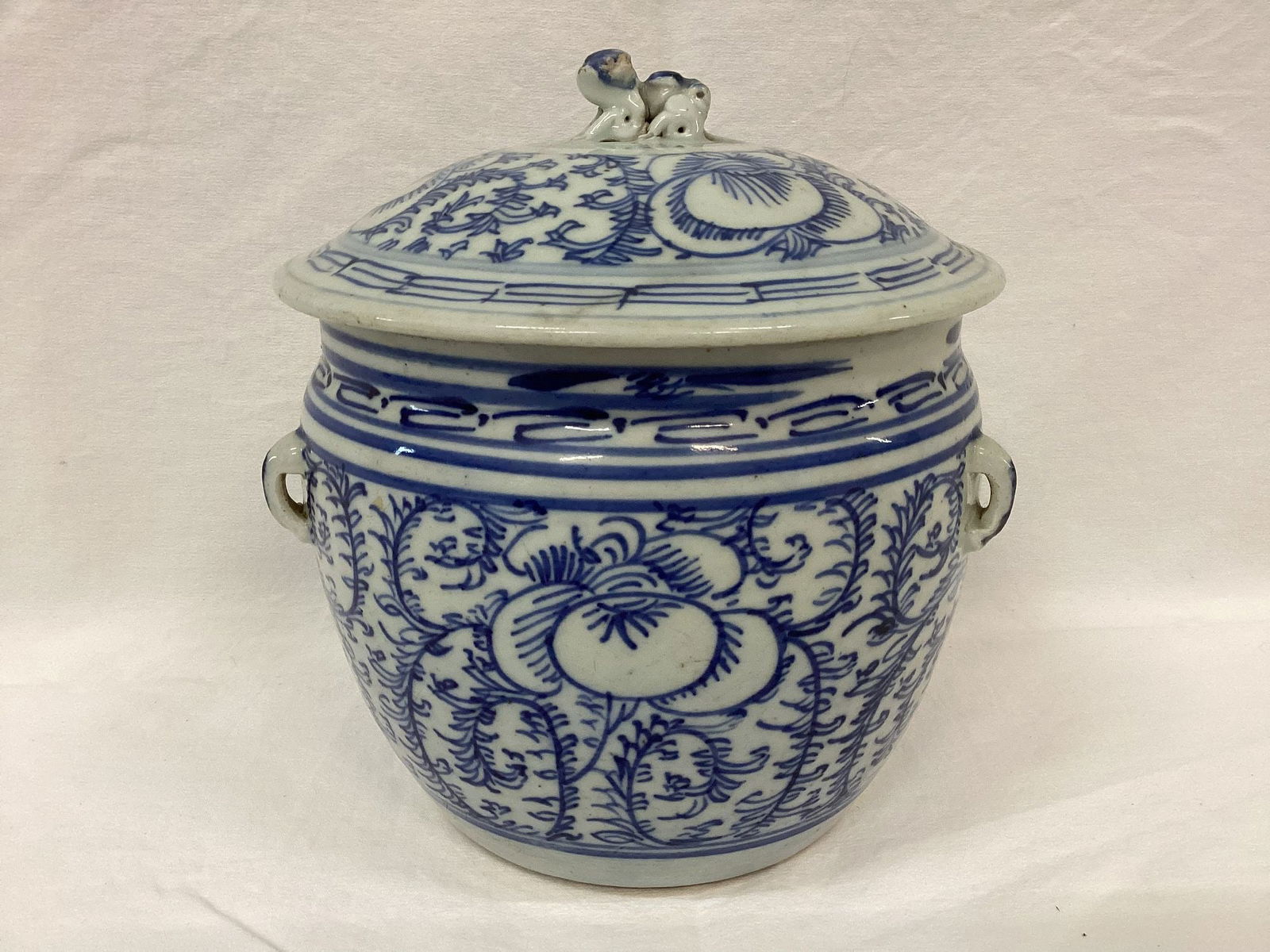 Chinese Blue and White Covered Porcelain Jar (1 of 4)