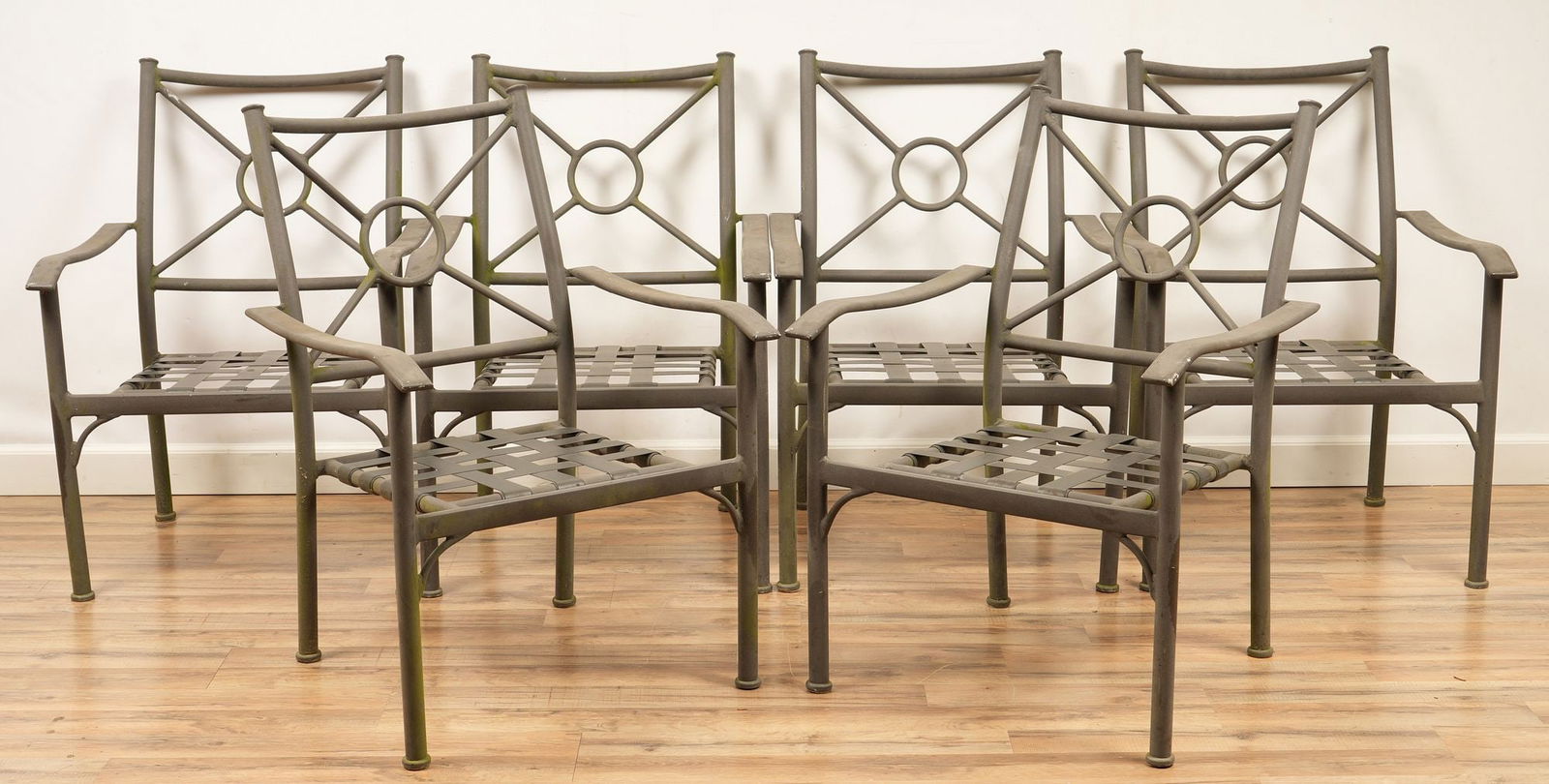 Set of 6 Metal Outdoor Chairs (1 of 4)