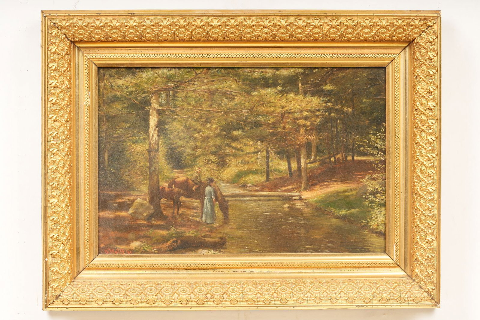 Otto Wolff Landscape Oil On Canvas: Signed O. Wolff bottom left, 18" x 24.5" x 2.5", Canvas 12" x 18" 