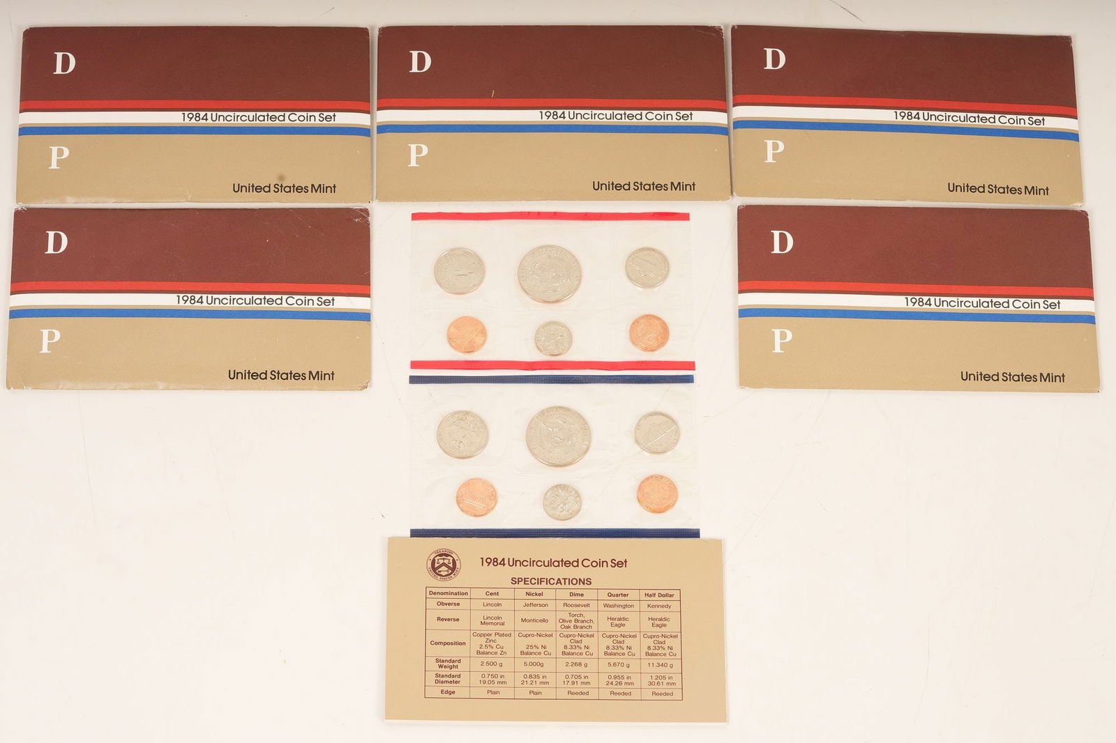 Five 1984 U.S. Mint Uncirculated Coin Sets (1 of 4)