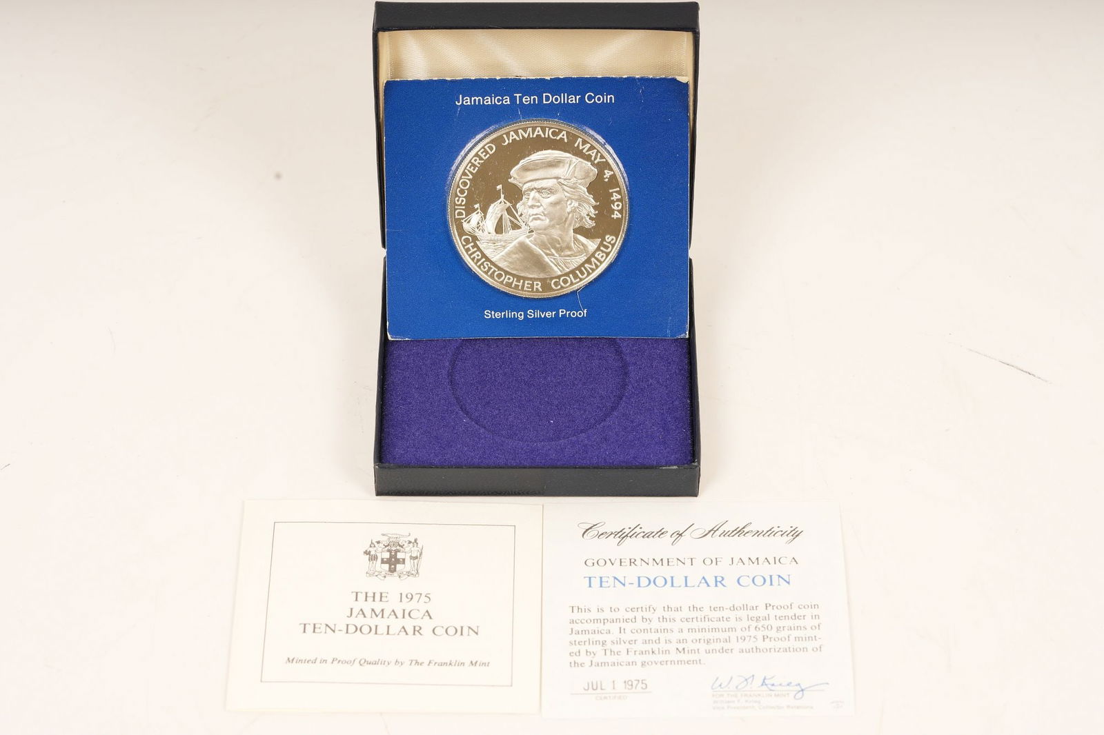 1975 Jamaica Ten Dollar Sterling Silver Proof Coin (1 of 6)