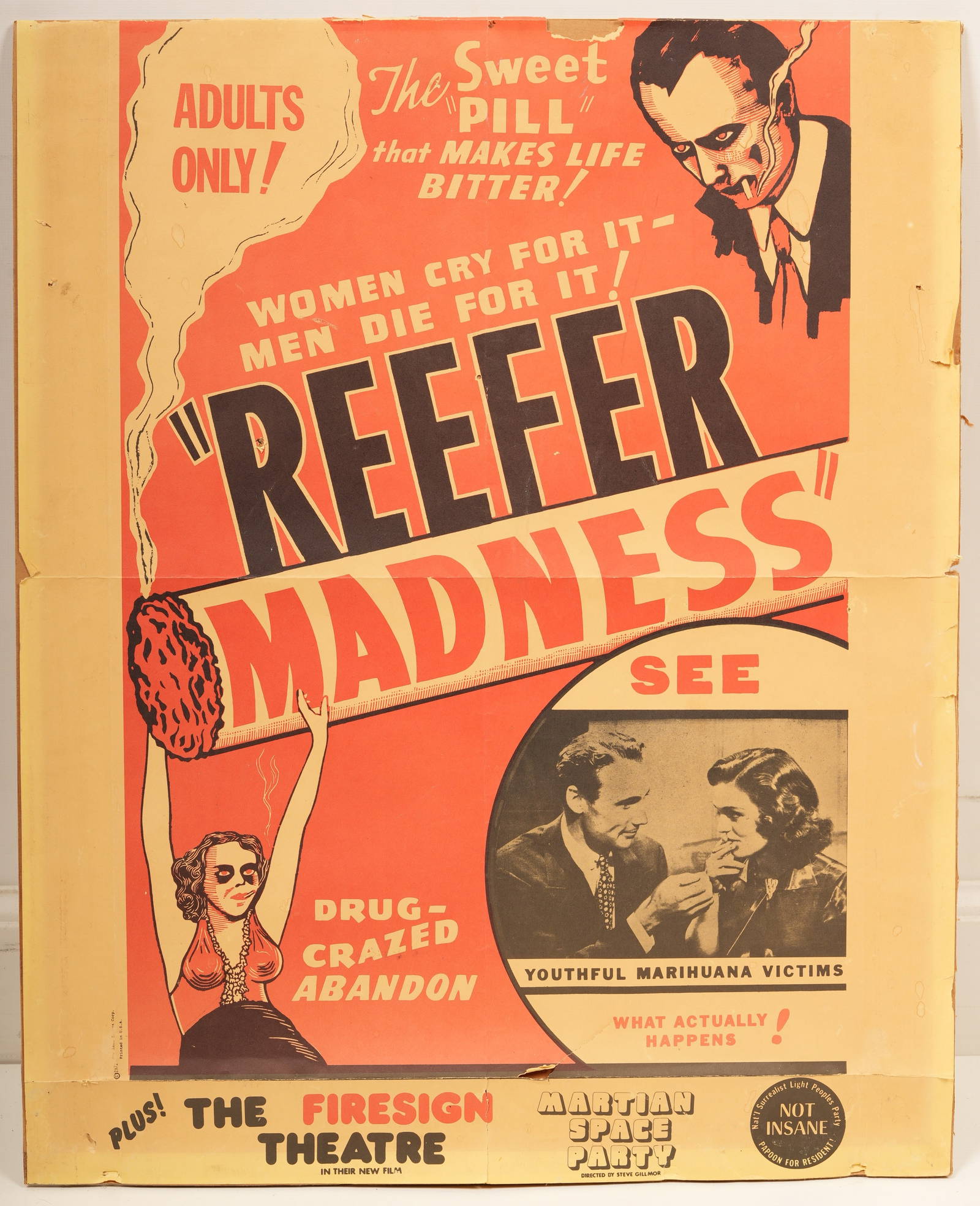 Original 1972 Reefer Madness Movie Poster Auction