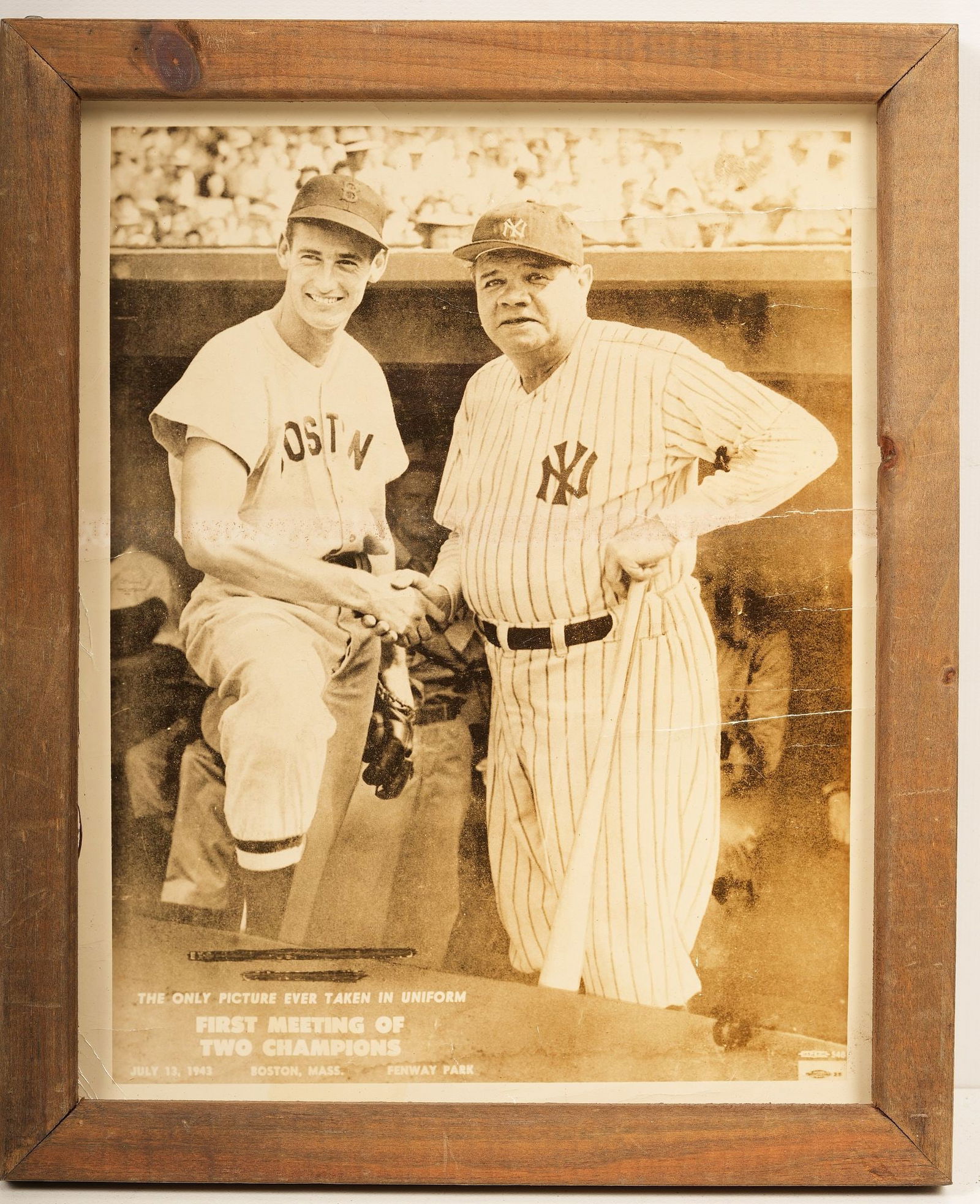 RARE Babe Ruth + Ted Williams The Only Picture Ever Taken In Uniform (1 of 6)