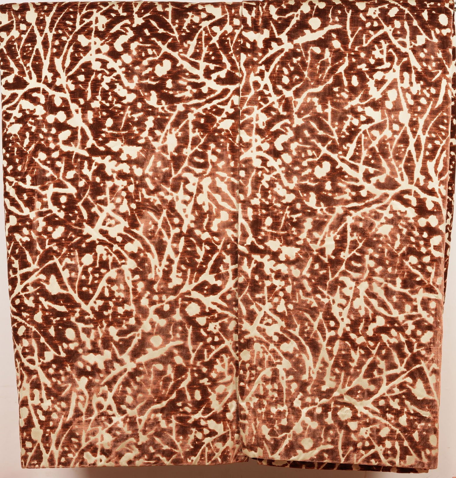 Large Pair Custom Cut Velvet Drapery Panels (1 of 6)