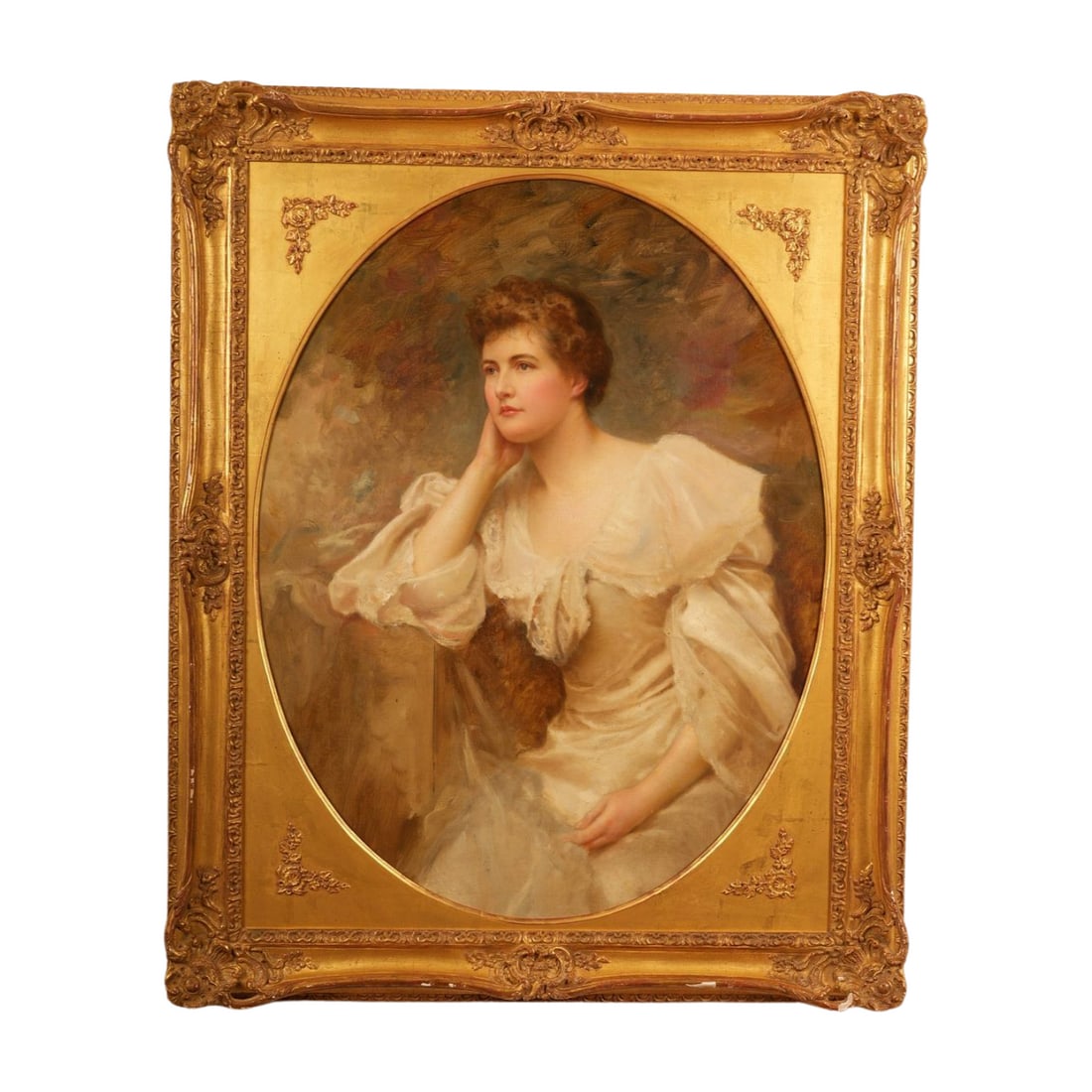 Attrb. William Thomas Smedley Oil on Canvas Portrait (1 of 5)