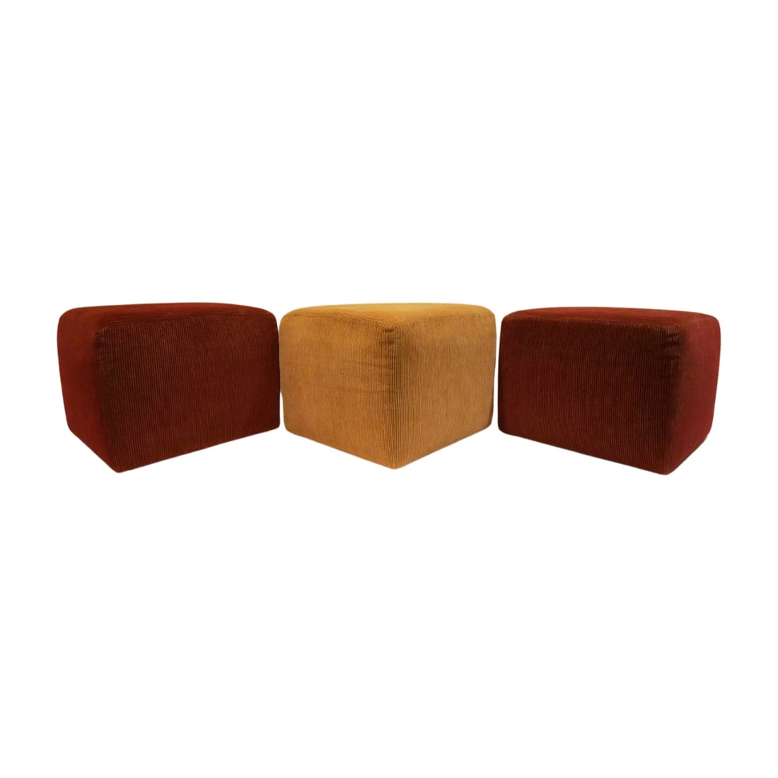 Set Three Contemporary Upholstered Ottomans (1 of 3)