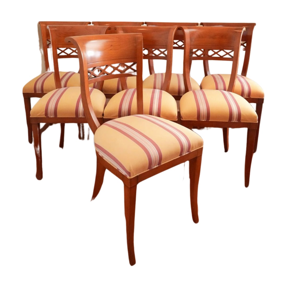 Set 8 Regency Style Uph. Dining Chairs (1 of 5)