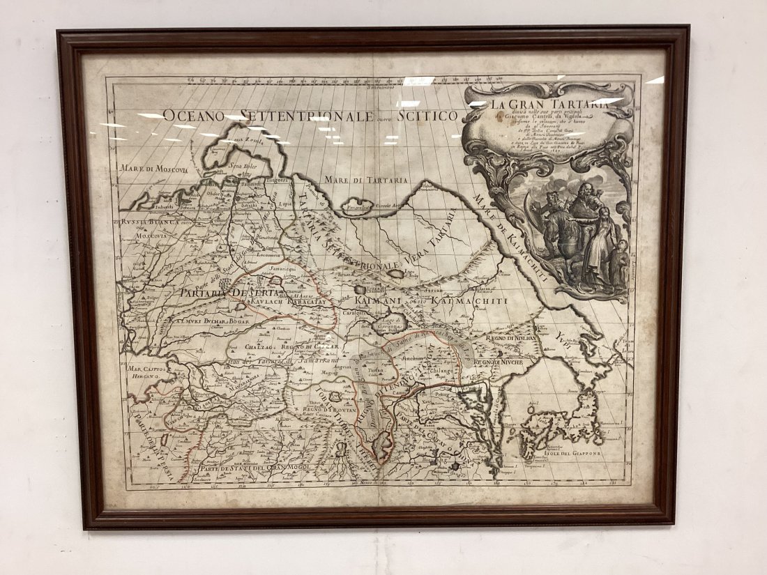 1683 Map Of The Great Tartary Northern/Central Asia: By Giovanni Giacomo and Giovanni Cantelli, Site 18.75" x 23"