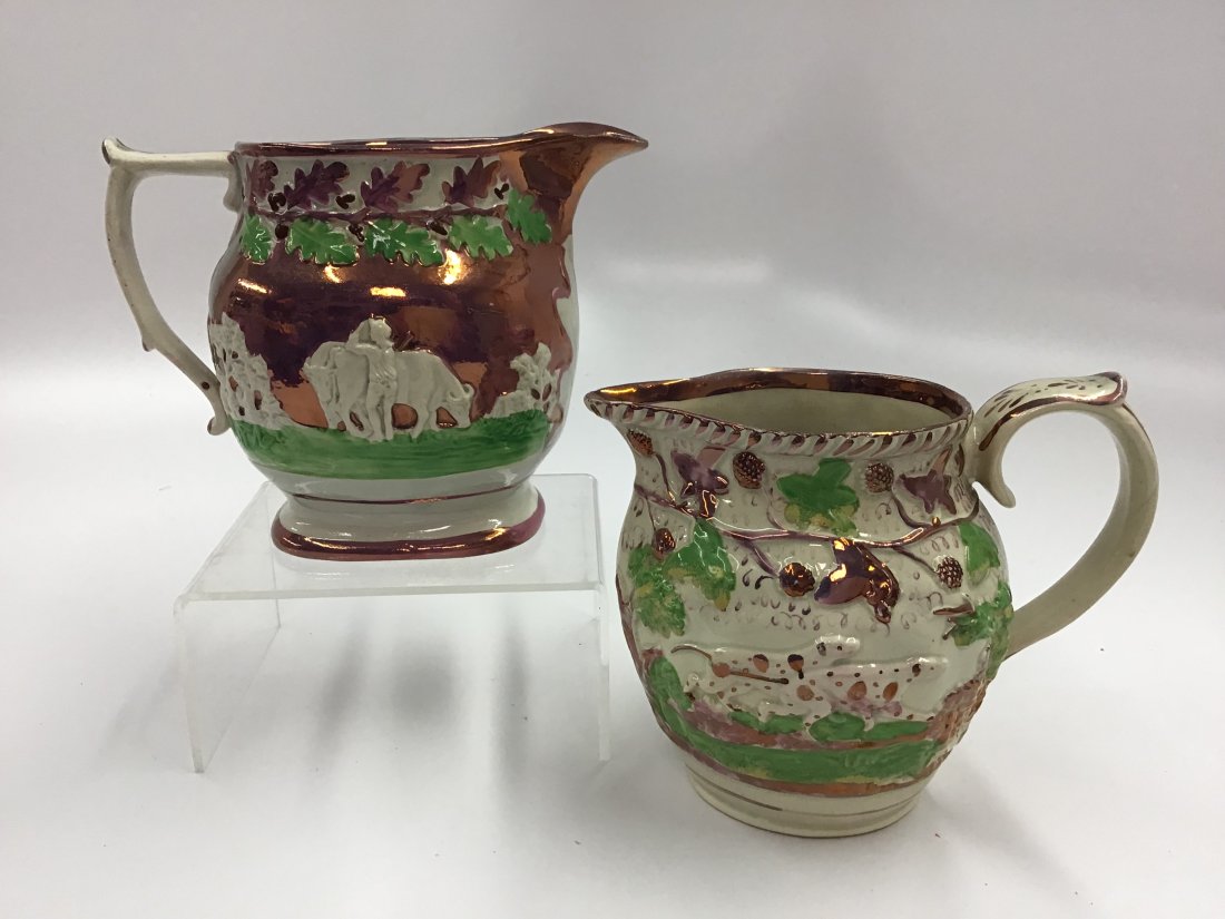 Two Pink Lustre Small Pitchers (1 of 4)