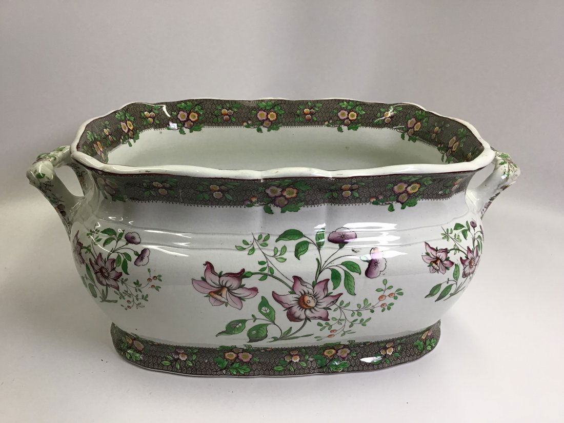 Large C1830 English Pearlware Staffordshire Foot Bath Romantic (1 of 5)