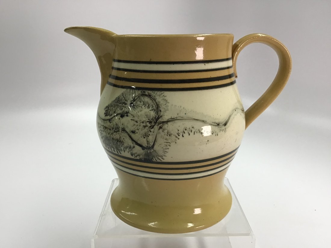 Yellow Ware Pitcher with Black Dendritic Decorations (1 of 5)