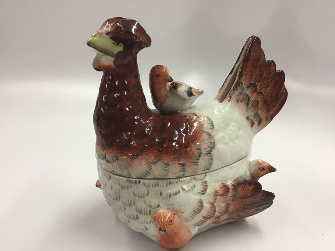 English Staffordshire Pottery Polish Hen C 1840 (1 of 4)