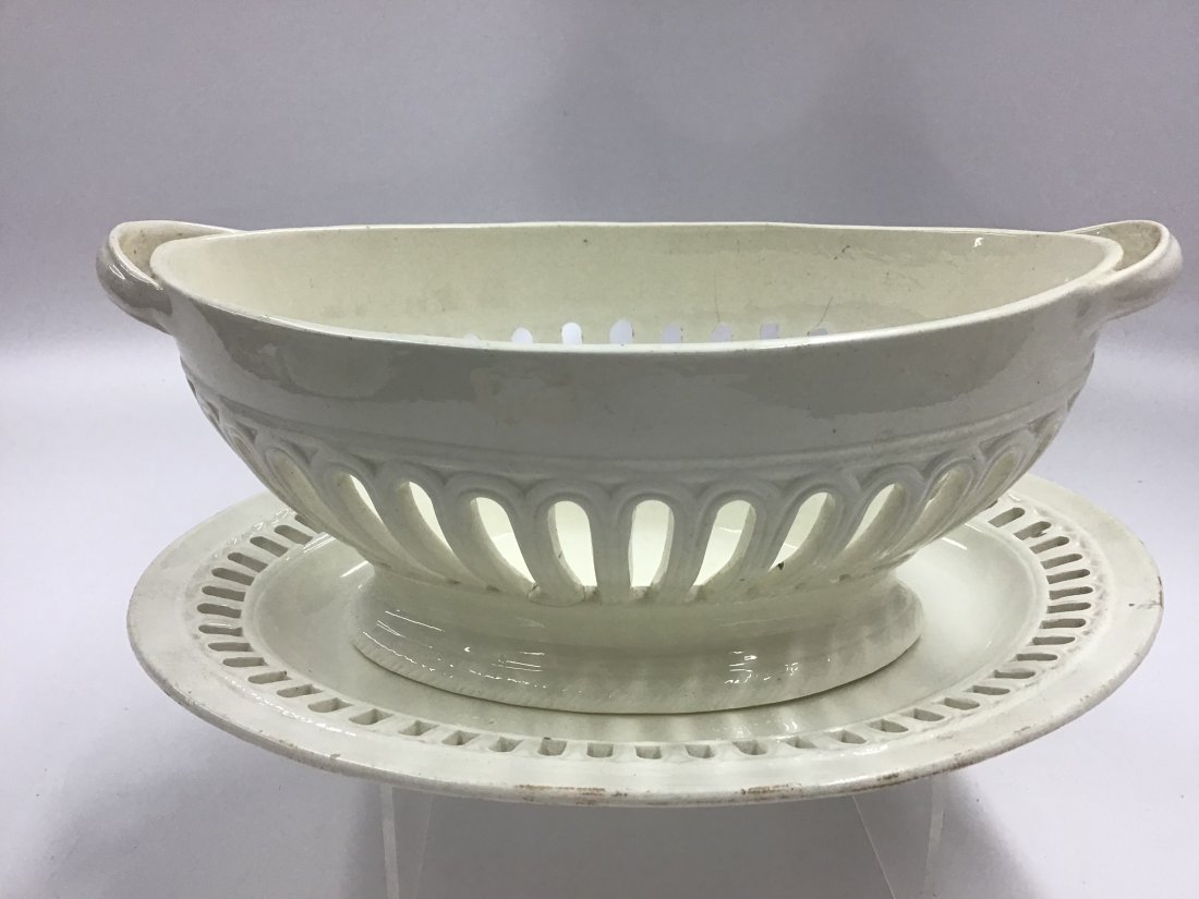 Early Spode Creamware Basket and Tray (1 of 5)