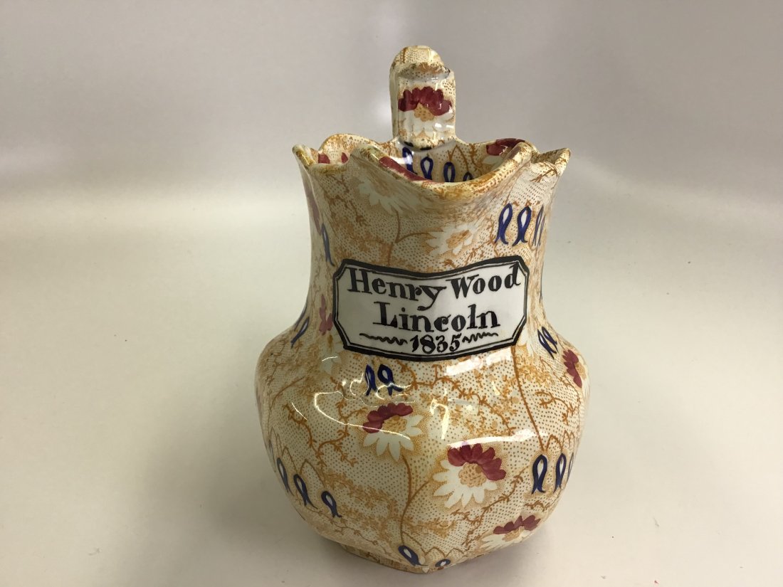 Yellow Royal Chints Blue Red Pitcher Dated 1835 Romantic Period (1 of 4)