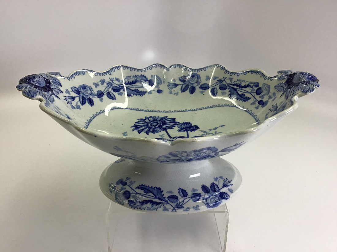 Medium Blue "British Flowers” Pearlware Compote (1 of 3)