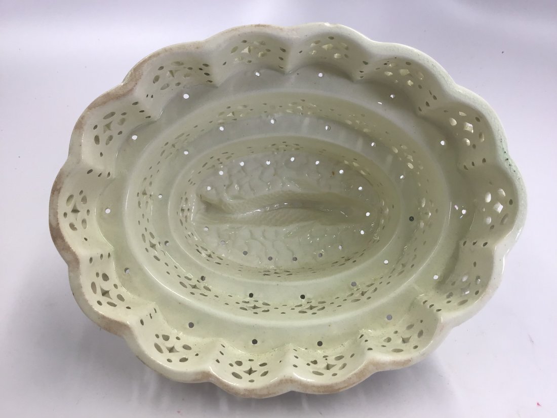 English Late 18thC Creamware Fish Pierced Food Mold (1 of 3)
