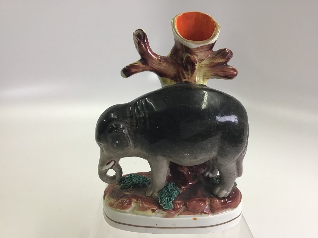 English Staffordshire Elephant Spill Vase C1840: Cute