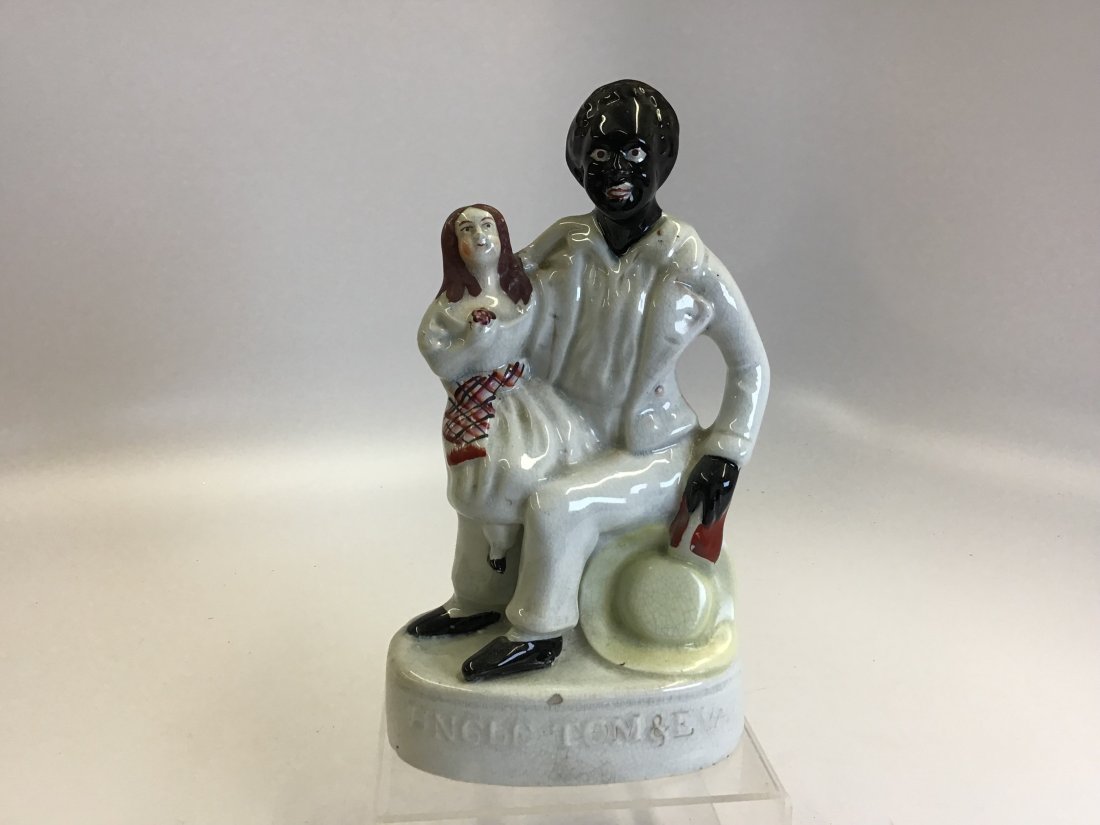 Early English Staffordshire Figure of Uncle Tom and Eva (1 of 4)