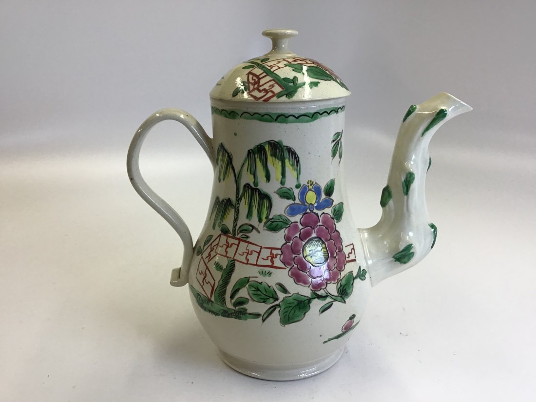 Staffordshire Salt Glaze Stoneware Coffee Pot C1765 (1 of 5)
