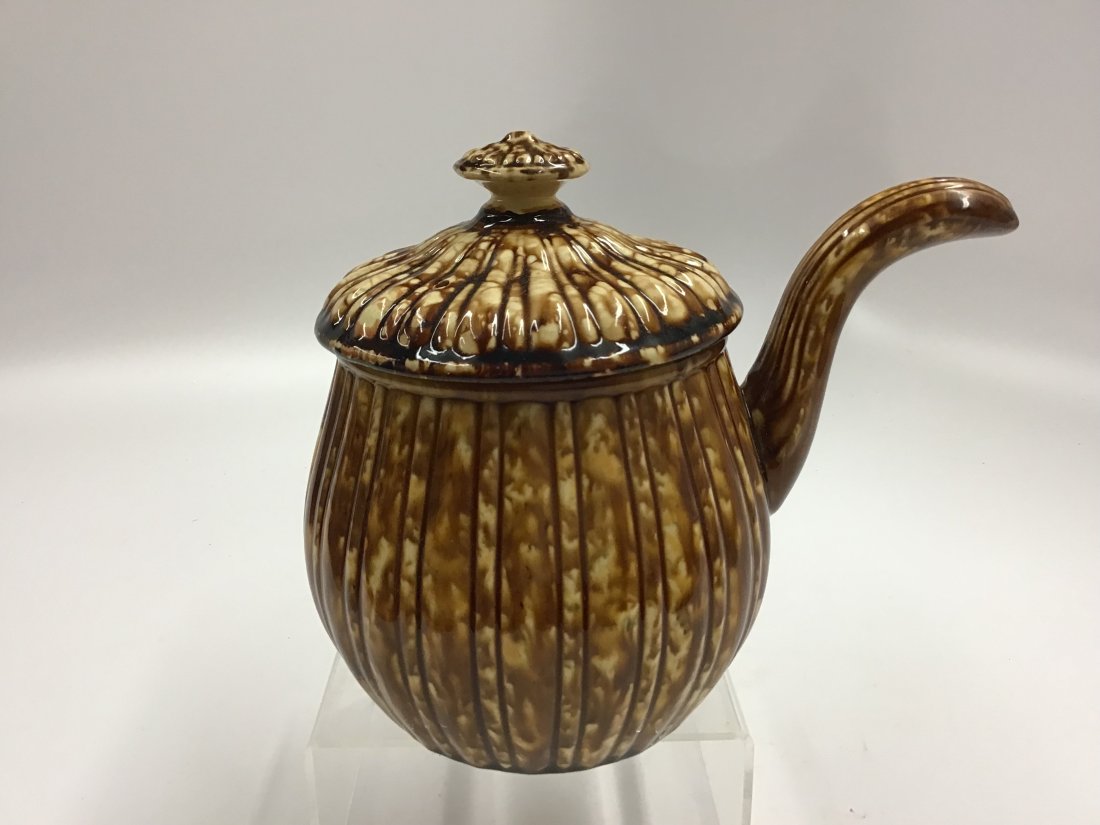 Bennington Rockingham Glaze Pottery Pipkin Covered Pot 1849 (1 of 5)