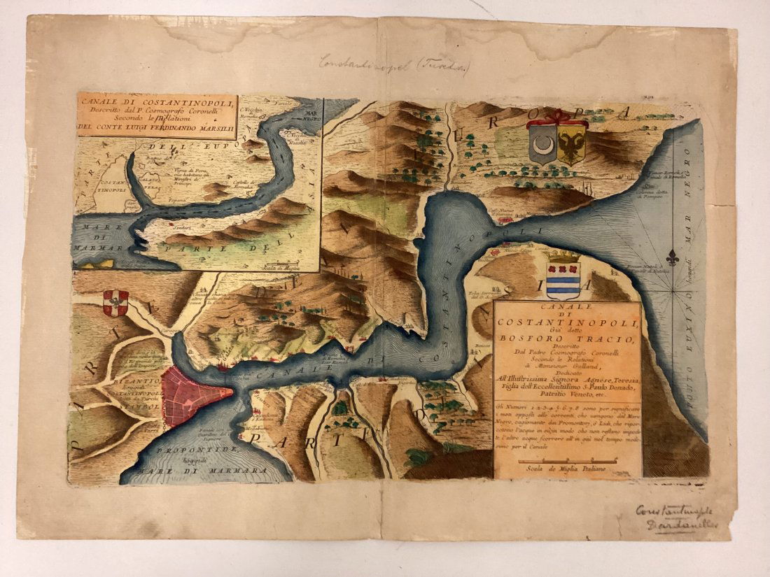 P. Cosmografo Coronelli Map Of Constantinople Canal (1 of 4)