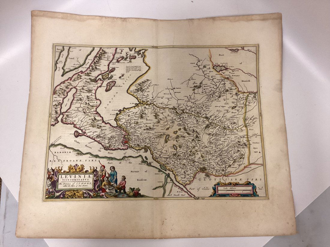 Blaeu LEVINIA VICE COMITATUS Province LENNOX Dumbarton Scotland Map (1 of 3)
