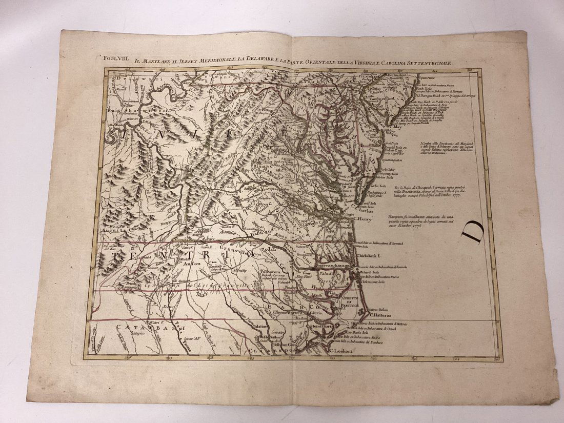 ANTONIO ZATTA (ITALIAN, 18TH CENTURY) MAP OF VIRGINIA (1 of 3)