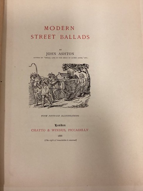 1888 John Aston Large-Paper Edition "Modern Street Ballads" (1 of 7)