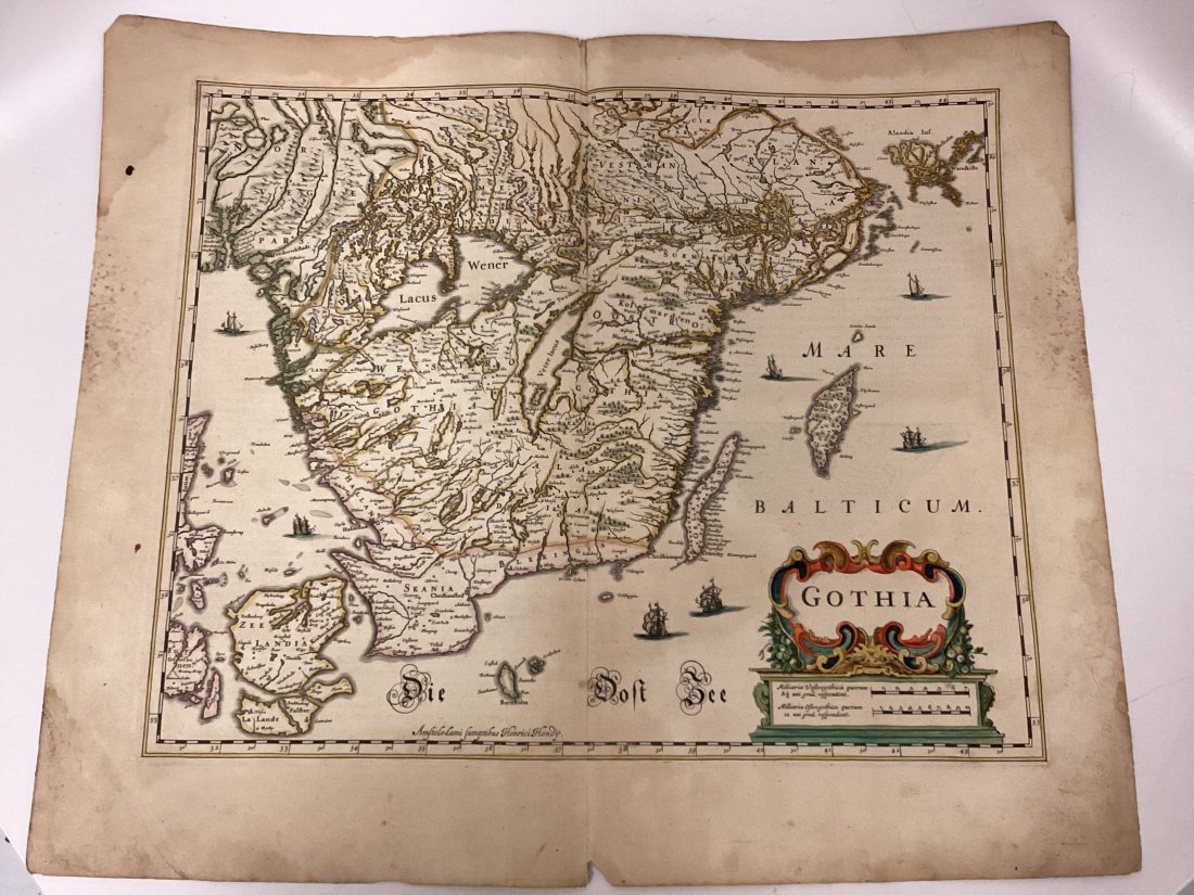 Hendrick Hondius Map Of Gothia: Amstelodami Sumptibus Henrici Hondy, map of Gothia in Southern Sweden