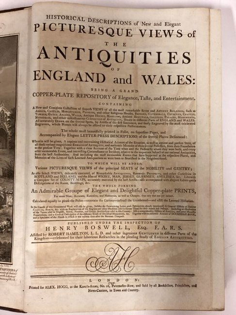 1788 Henry Boswell "Historical Descriptions of New and Elegant Picturesque Views of the Antiquities (1 of 6)