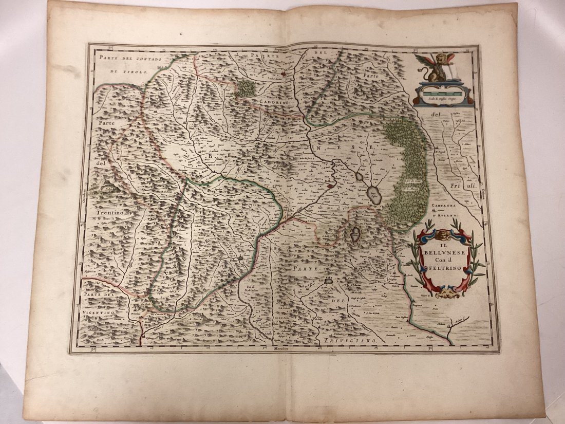 Blaeu Map Of Belluno and Feltrino: Il Bellunese con il Feltrino