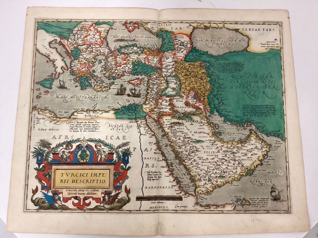 Abraham Ortelius Map Middle East "Turcici Imperii Descriptio" (1 of 3)