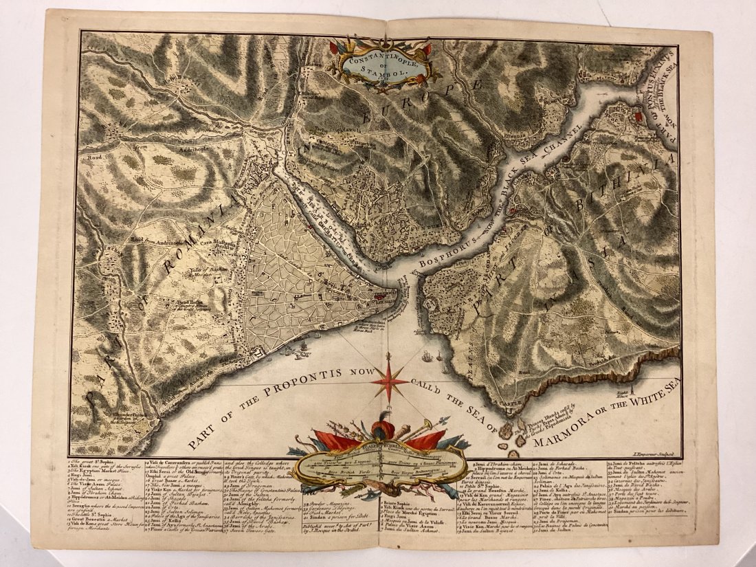 1752 John Rocque Constantinople or Stambol (Turkey): Published according to the act of parliment by J. Rocque in the Strand