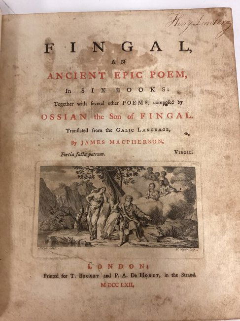 1762 James Macpherson 1st Ed "Fingal an Ancient Poem" (1 of 3)