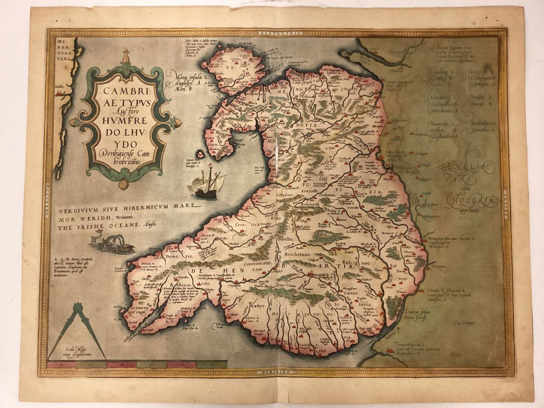 Abraham Ortelius Map Of Wales (1 of 3)
