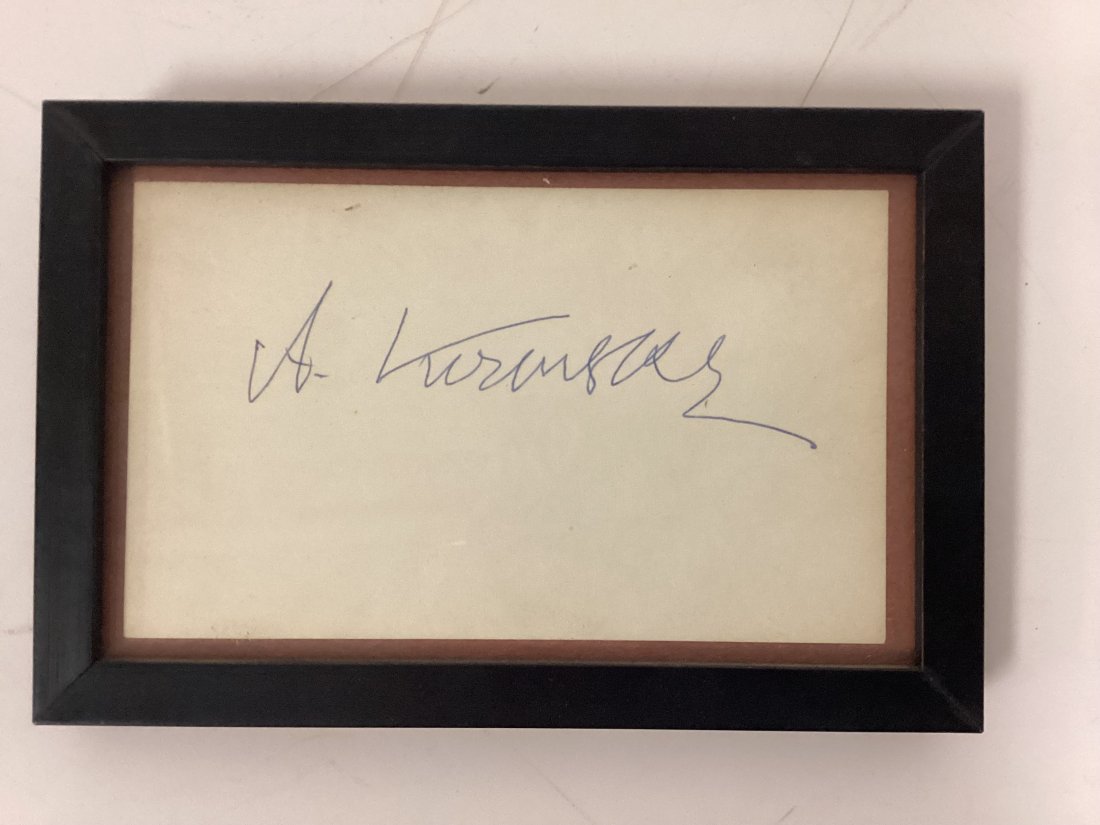 Alexander Kerensky Signature: Soviet President met at Yale 1961, info card on the back as well as newspaper clippings