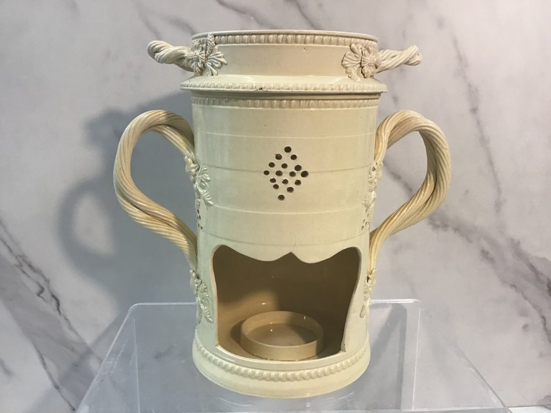 RARE 18thC English Creamware Veilleuse Food Heater (1 of 7)