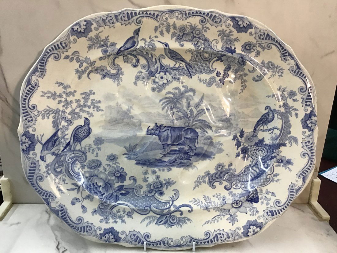 Large "Zoological Sketches" Staffordshire Well and Tree Platter (1 of 4)