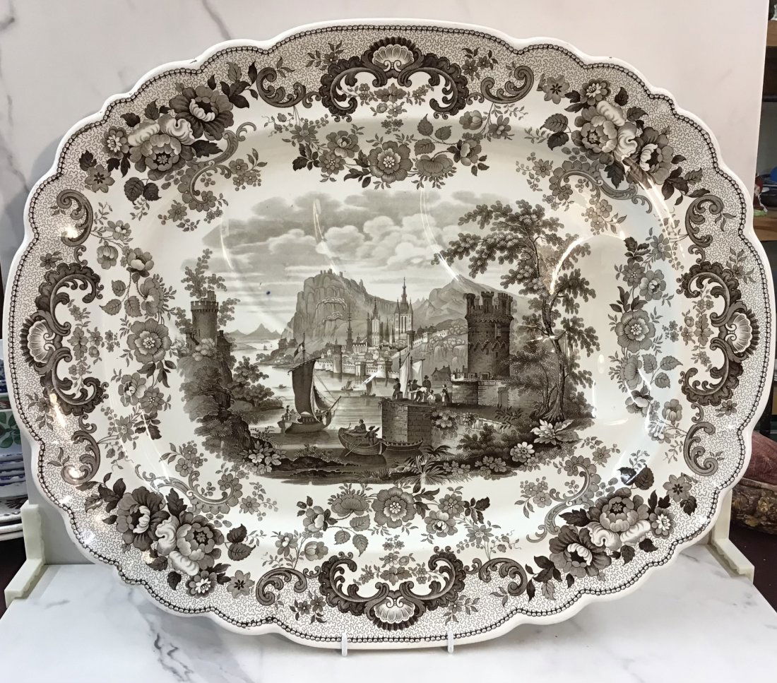 Large "Pomerania" Well and Tree 21.5" staffordshire Platter (1 of 3)