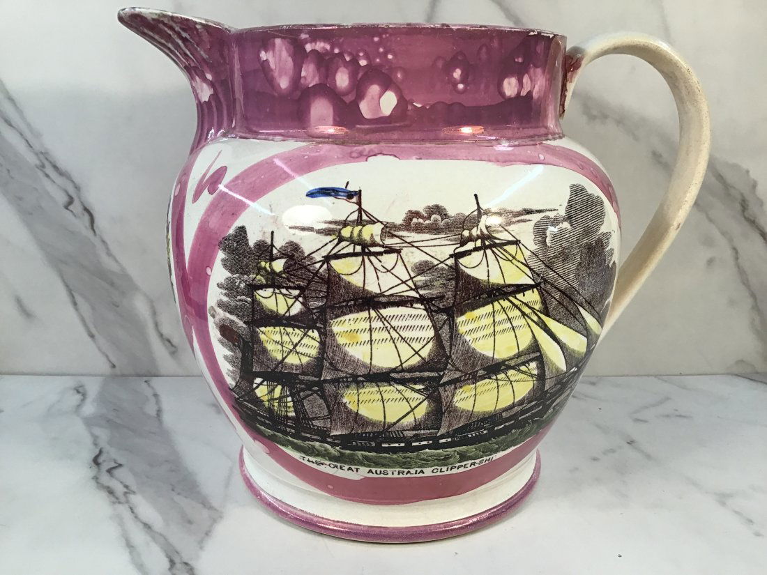 Large 9.25” Sunderland Lustre "Great Australia Shipper" Pitcher (1 of 4)